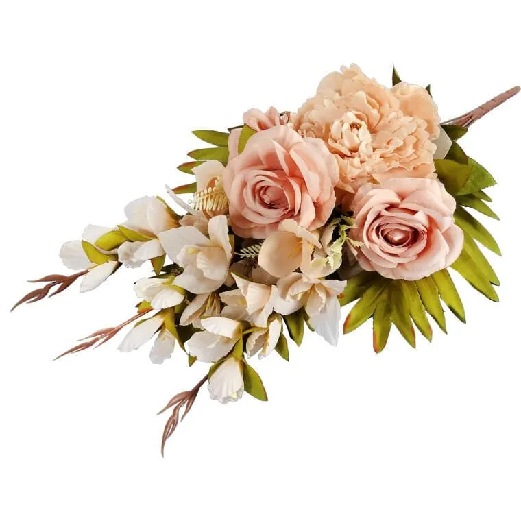 Bukiet Płaska Wiązanka Nagrobna Mix Gladioli Róż I Piwonii 68cm ŁOSOSIOWA