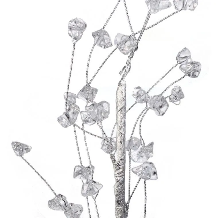 Gałązka Dekoracyjna Z Kryształkami 48 cm - Srebrna
