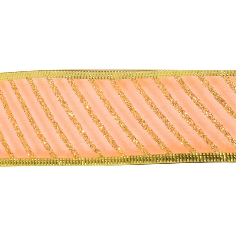Wstążka Dekoracyjna Pomarańczowo Złota 4 cm X 2,7 m