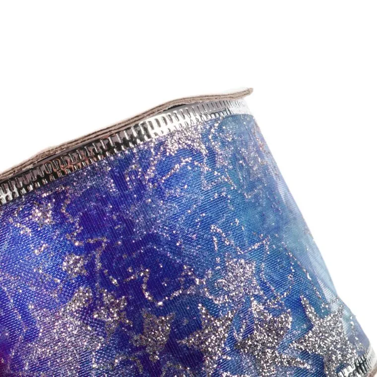 Wstążka Dekoracyjna 6.5 cm Na Szpuli - Niebieska