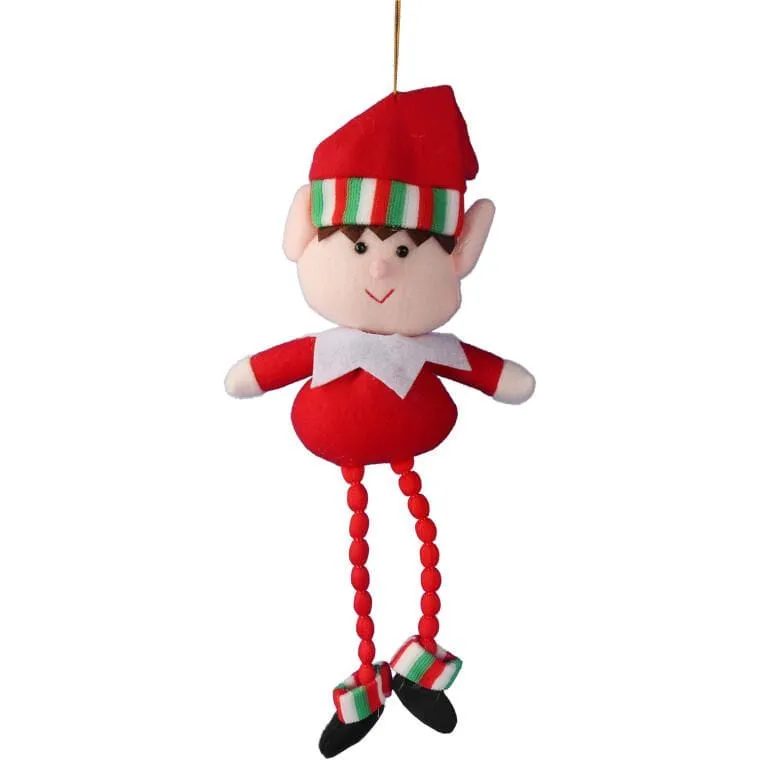 Elf Bożonarodzeniowy Do Zawieszenia 30 cm - Czerwony