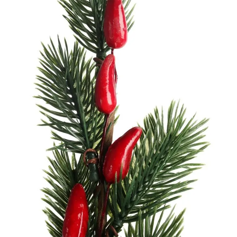 Świąteczna Gałązka Dekoracyjna Z Jarzębiną 30 cm