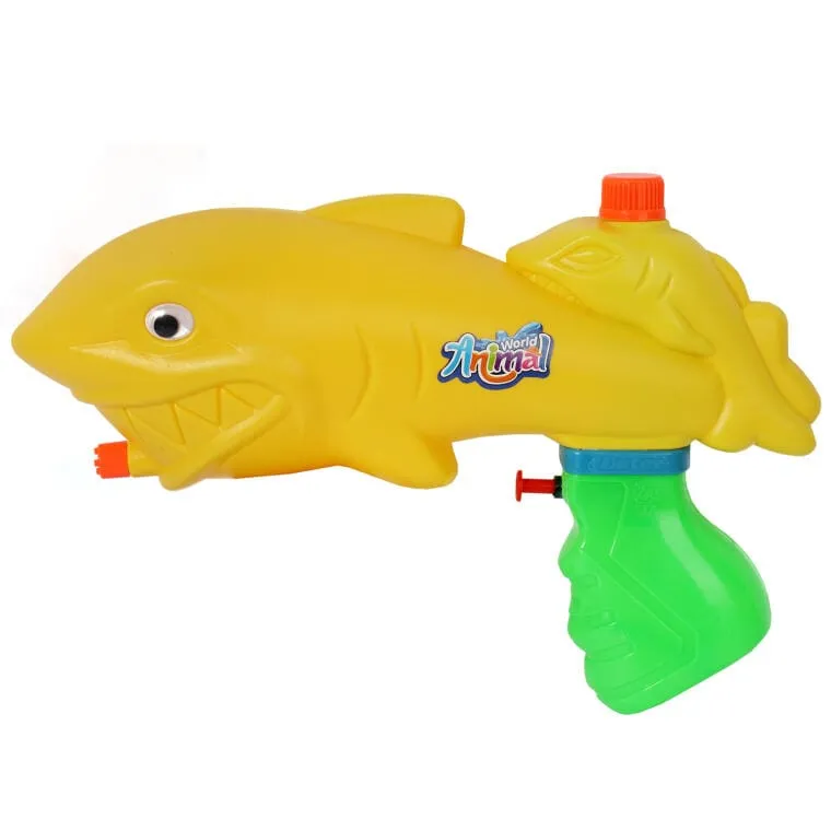 Pistolet Wodny Rekin 29cm Z Odwrotnym Pojemnikiem Na Wodę - Żółty