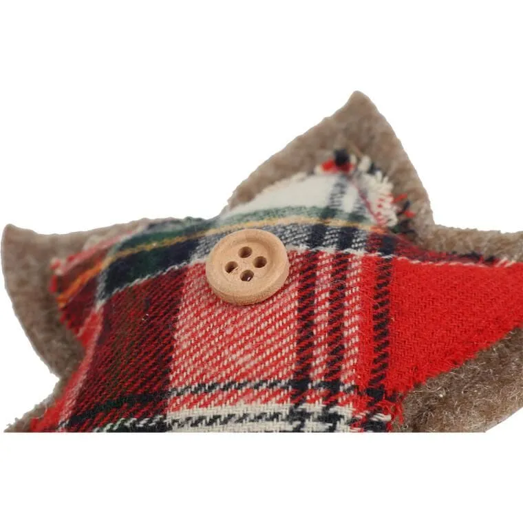 Ozdoba Bożonarodzeniowa Zawieszka GWIAZDA Z Materiału 10cm - CZERWONA