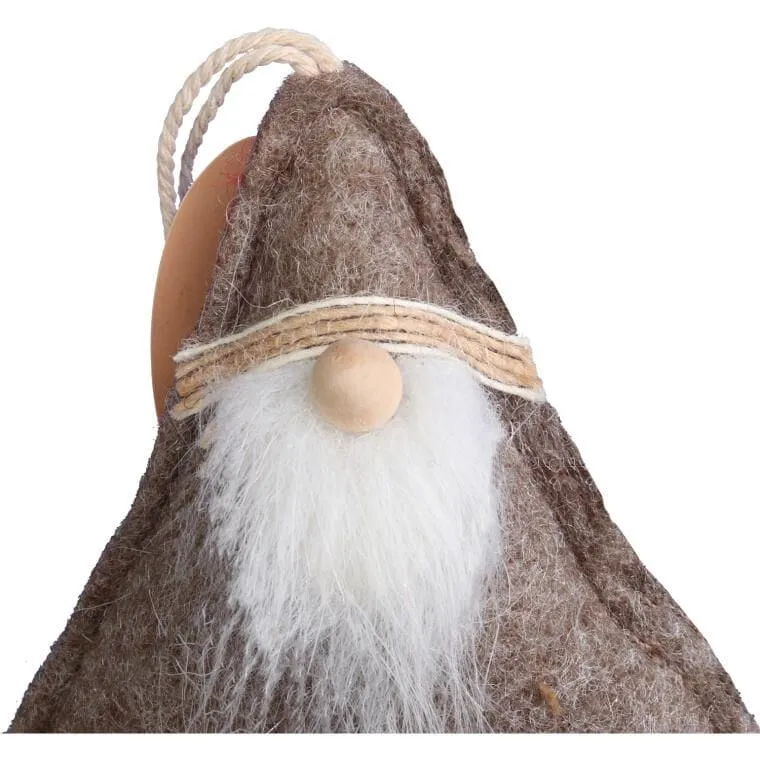 Ozdoba Bożonarodzeniowa Zawieszka MIKOŁAJ Z Materiału 12 cm - Brązowa