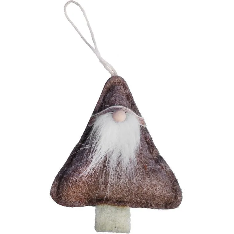 Ozdoba Bożonarodzeniowa Zawieszka MIKOŁAJ Z Materiału 12 cm - Brązowa
