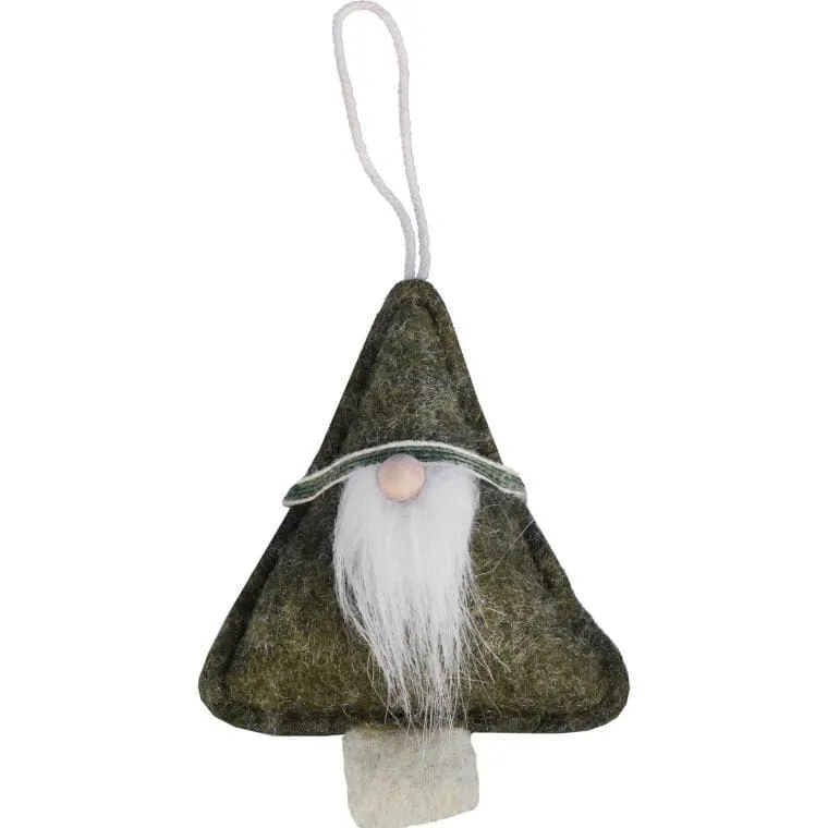 Ozdoba Bożonarodzeniowa Zawieszka MIKOŁAJ Z Materiału 12 cm - Zielona