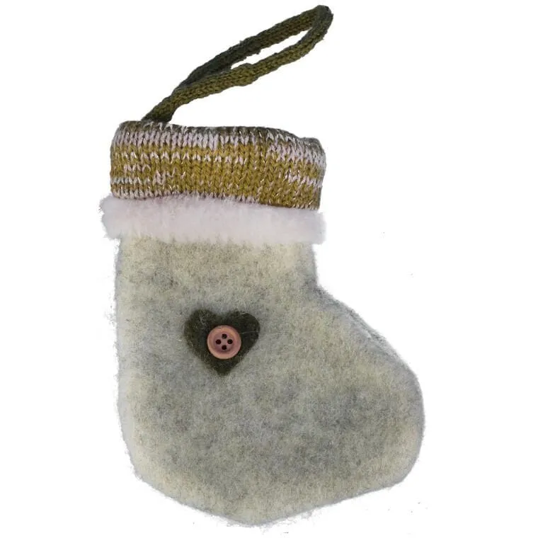 Ozdoba Bożonarodzeniowa Zawieszka BUCIK Z Materiału 14 cm - ZIELONY