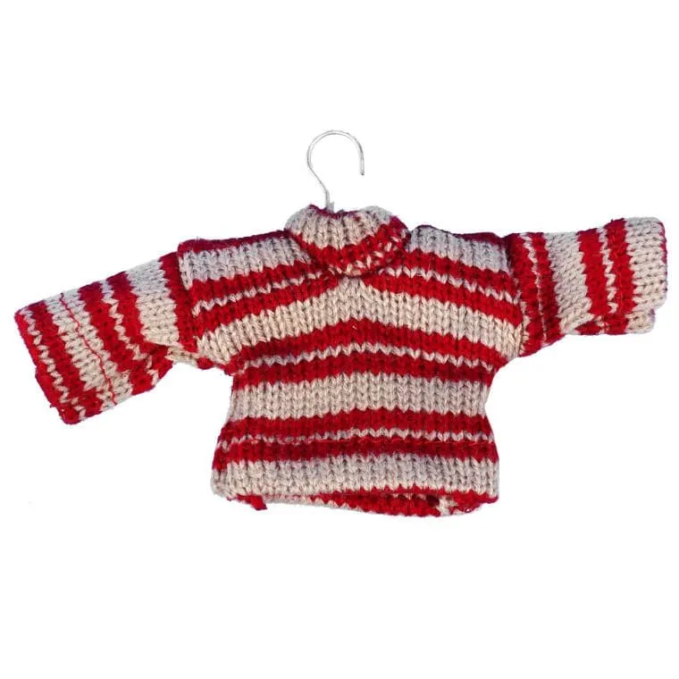 Ozdoba Bożonarodzeniowa Zawieszka SWETEREK Z Materiału 13x9cm - CZERWONY