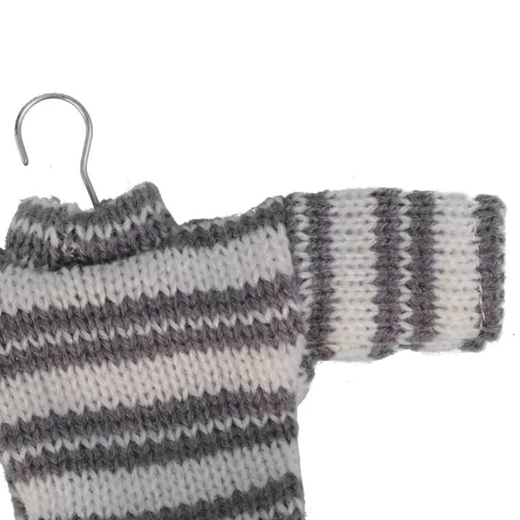 Ozdoba Bożonarodzeniowa Zawieszka SWETEREK Z Materiału 13x9cm - SZARY