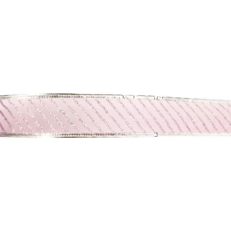 Wstążka Dekoracyjna Ze Srebrnym Obrzeżem 5 cm X 2,7 m Do Formowania - Różowa