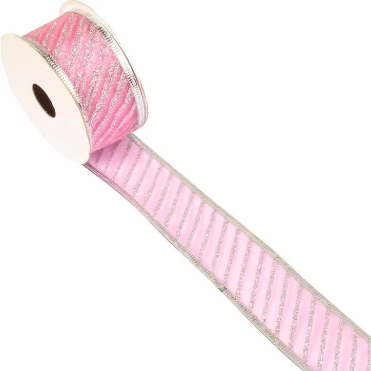 Wstążka Dekoracyjna Ze Srebrnym Obrzeżem 5 cm X 2,7 m Do Formowania - Różowa