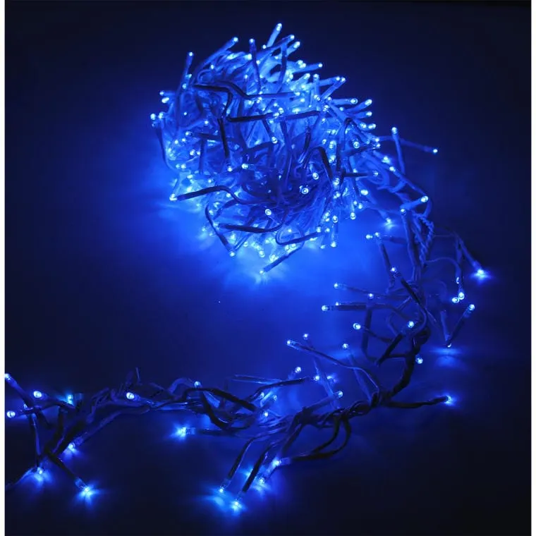 Lampki Choinkowe 288 LED Typu Gąsienica Cluster W Kolorze Niebieskim 2 m