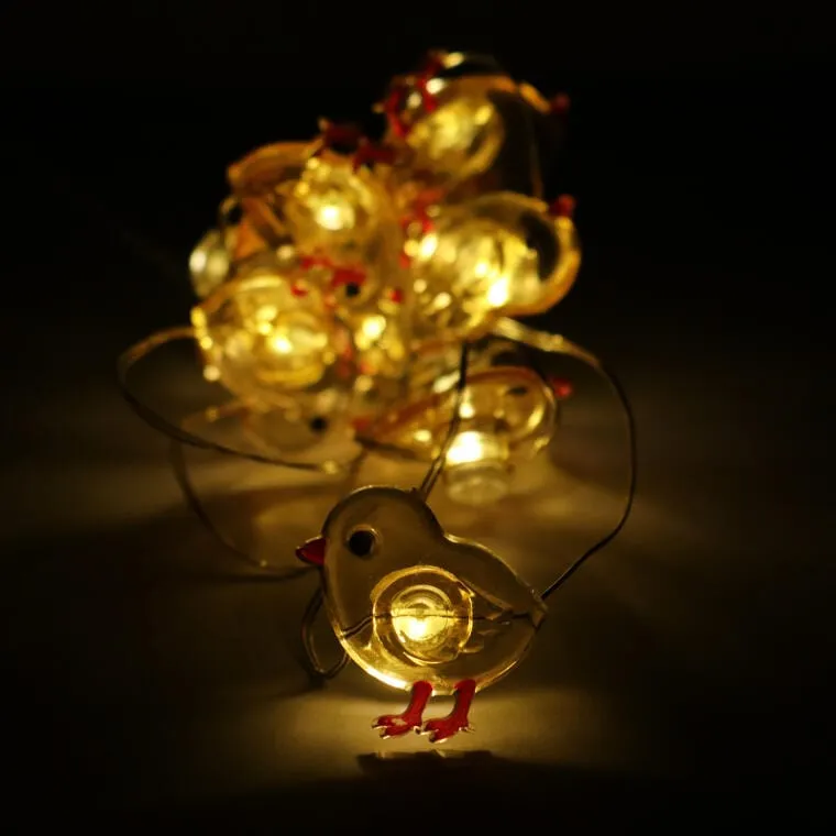 Kurczaczki Girlanda Świetlna Lampki 10LED Wielkanoc - Żółte