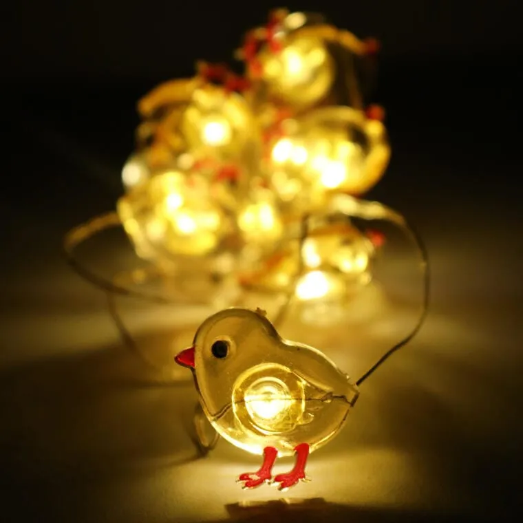 Kurczaczki Girlanda Świetlna Lampki 10LED Wielkanoc - Żółte
