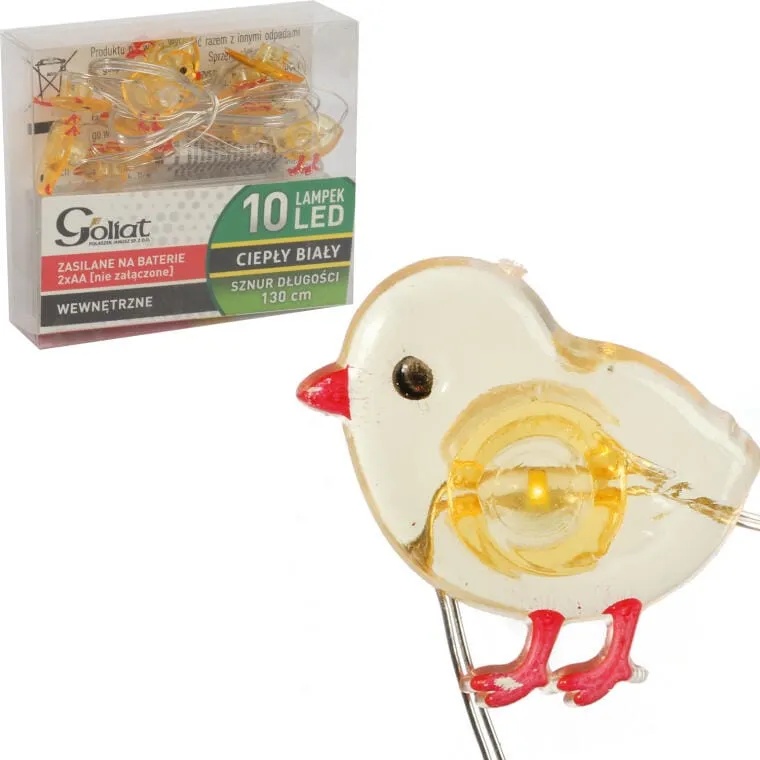 Kurczaczki Girlanda Świetlna Lampki 10LED Wielkanoc - Żółte