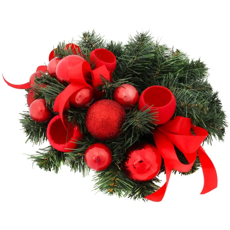 Wianek Dekoracyjny Świąteczny Wieniec 40cm - Czerwony