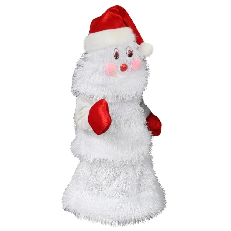 Choinka Mikołajkowa Z LED Tańcząca W Rytmie Muzyki, Biała, 25 cm