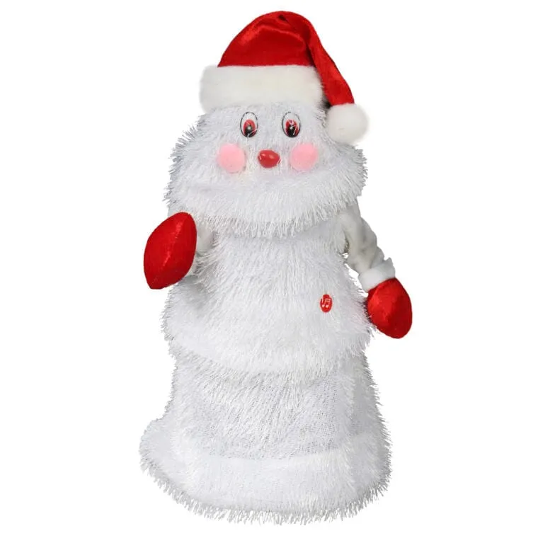 Choinka Mikołajkowa Z LED Tańcząca W Rytmie Muzyki, Biała, 25 cm