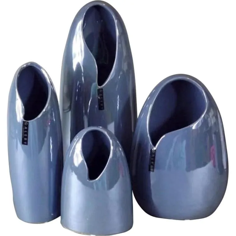 Wazon Ceramiczny W Kolorze Niebieskim 7,5x12,5x18 cm
