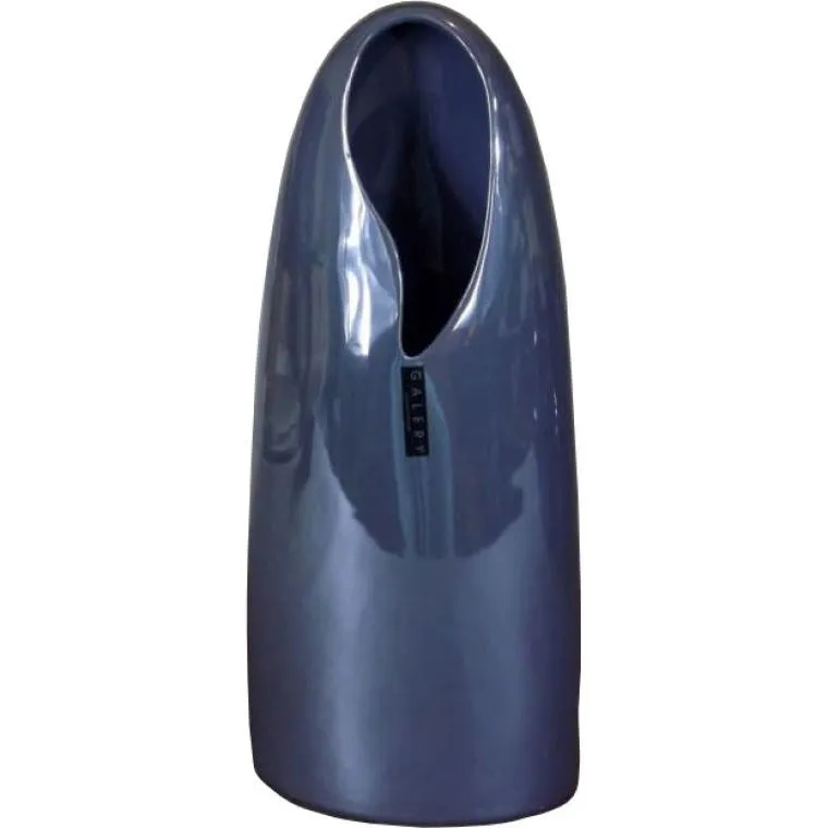 Wazon Ceramiczny W Kolorze Niebieskim Duży 16x8x37 cm