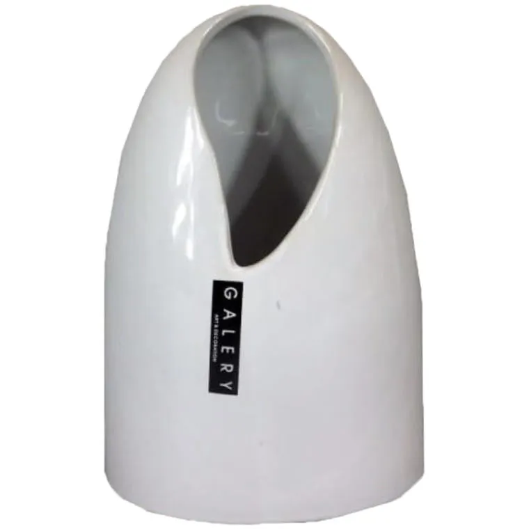 Wazon Ceramiczny W Kolorze Białym 12,5x7,5x18 cm