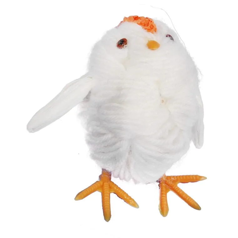 Kurczak Z Wełny Figurka 10cm Wielkanoc - Biała