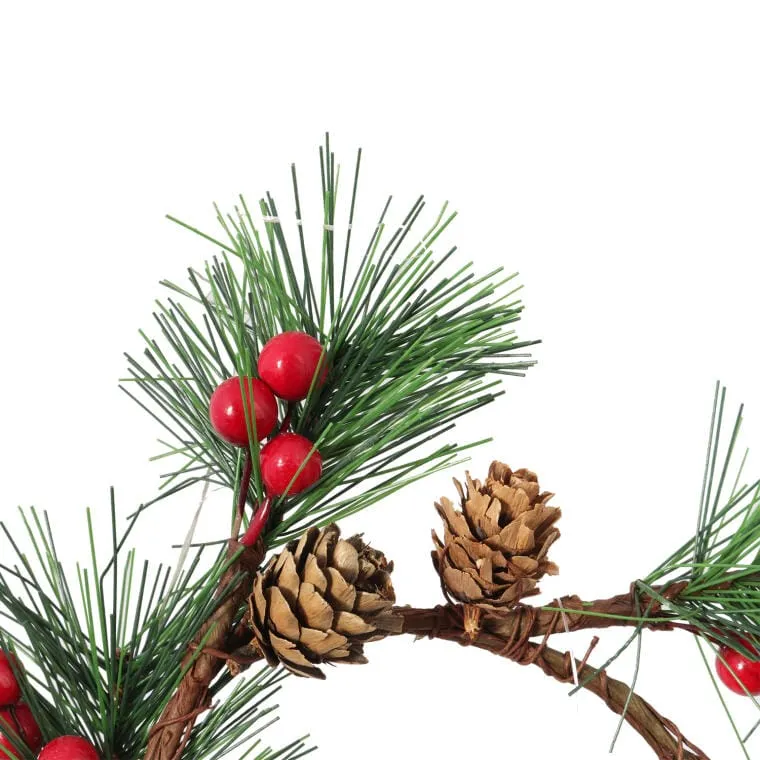 Wianek Z Jarzębiny Z Szyszkami Stroik 16 cm