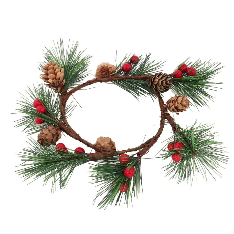 Wianek Z Jarzębiny Z Szyszkami Stroik 16 cm