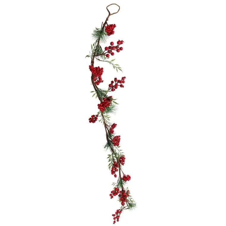 Girlanda Z Jarzębiną Ozdoba Świąteczna Bożonarodzeniowa 148 cm