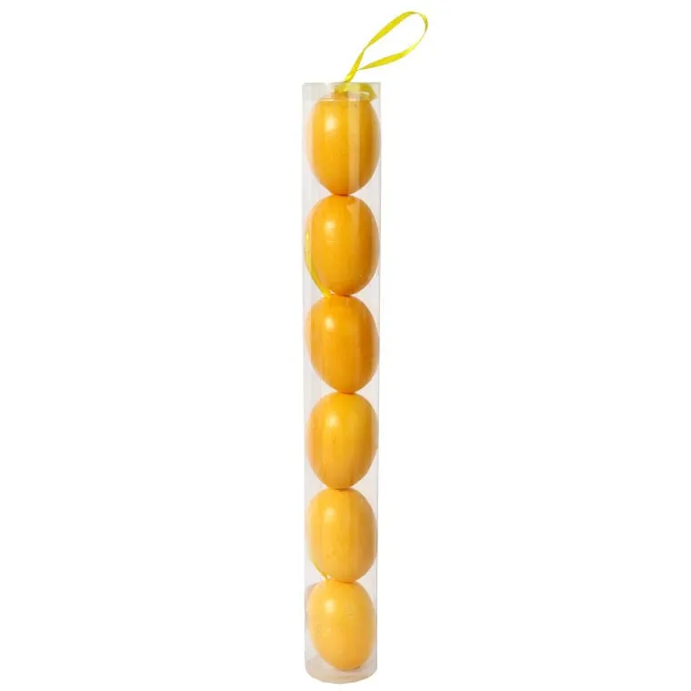 Jajka Plastikowe Zawieszki Zestaw 6 Sztuk 5cm - Żółte