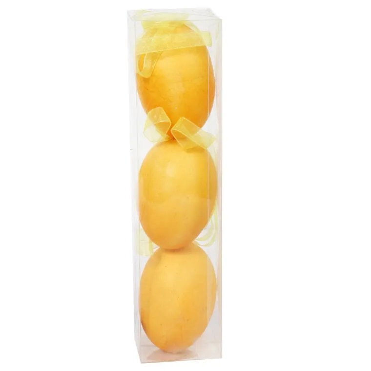 Jajka Plastikowe Zawieszki Zestaw 3 Sztuk 8,5cm - Żółte