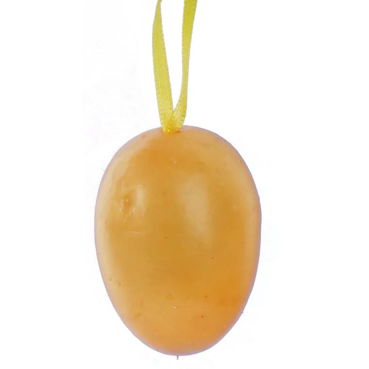 Zestaw 6 Plastikowych Jajek Wielkanocnych Do Zawieszenia, Żółte, 6,5 cm