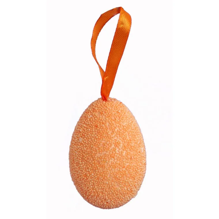 Komplet 3 Dekoracyjnych Jajek Wielkanocnych Na Zawieszce, 10cm, Kolor - Pomarańczowy