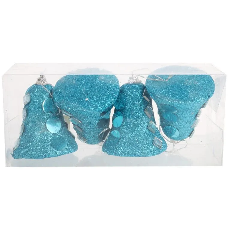 KPL.4 Bombek Plastikowych Dzwony 8 cm - Turkusowe
