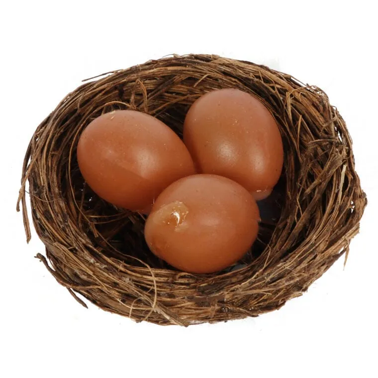 Dekoracja Wielkanocna Trzy Jajka W Gnieździe 6 cm - Brązowe