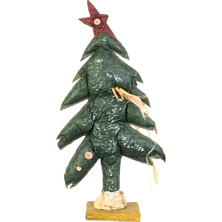 Papierowa Choinka Dekoracyjna 65 cm - Zielono-Bordowa