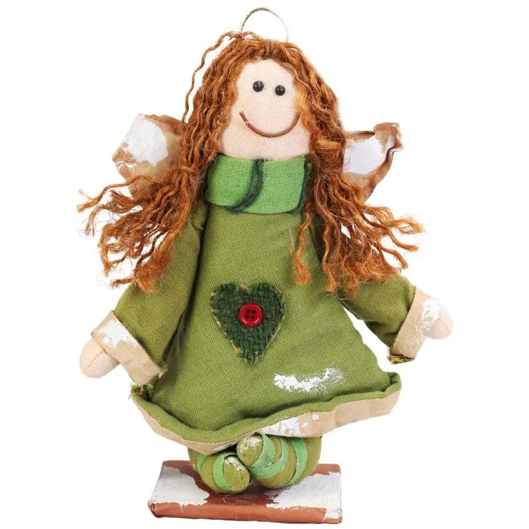 Anioł Stojący W Kolorze Zielonym 24 cm