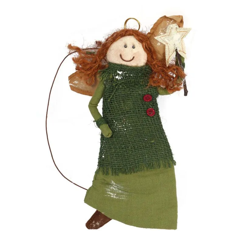 Anioł Figurka Zawieszka Szerokość 29 cm - Zielony