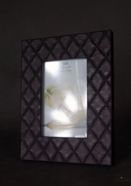 Ramka Na Zdjęcie Stojąca Kolor Imitacja Skóry 19.5x15 cm - Brązowy