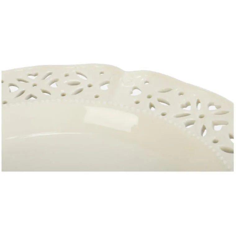 Elegancki Talerz Obiadowy Ceramiczny 30,5 cm W Kolorze Białym