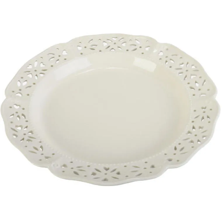 Elegancki Talerz Obiadowy Ceramiczny 30,5 cm W Kolorze Białym