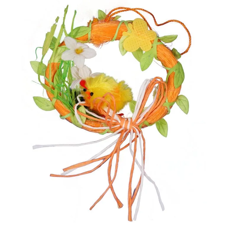 Kurczaczek W Kółku Zawieszka 9cm - Pomarańczowa