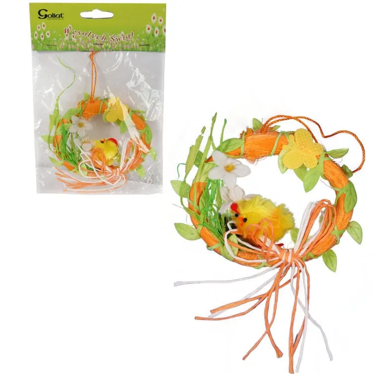 Kurczaczek W Kółku Zawieszka 9cm - Pomarańczowa