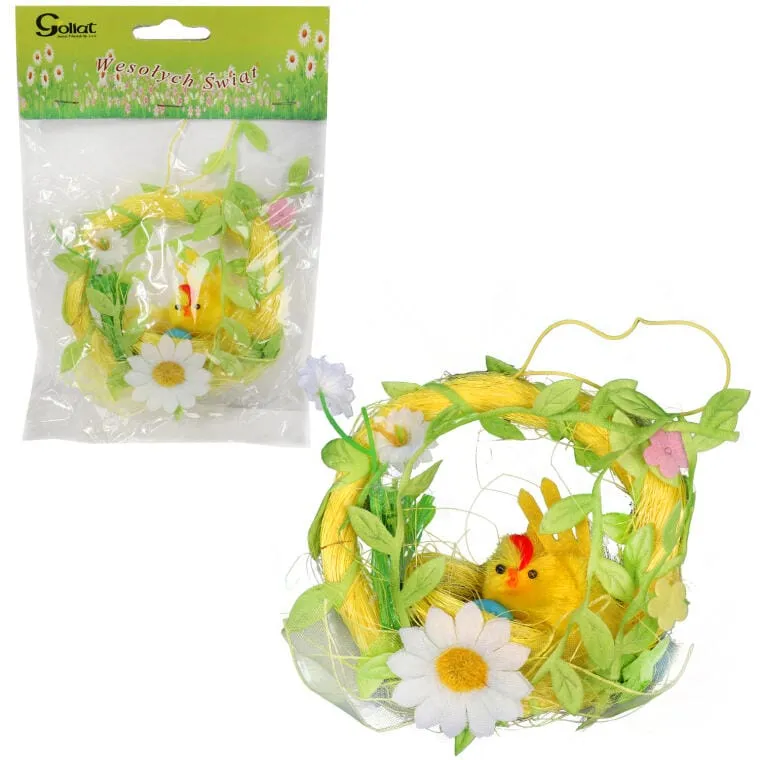 Kurczaczek W Kółku Zawieszka 9cm - Żółta