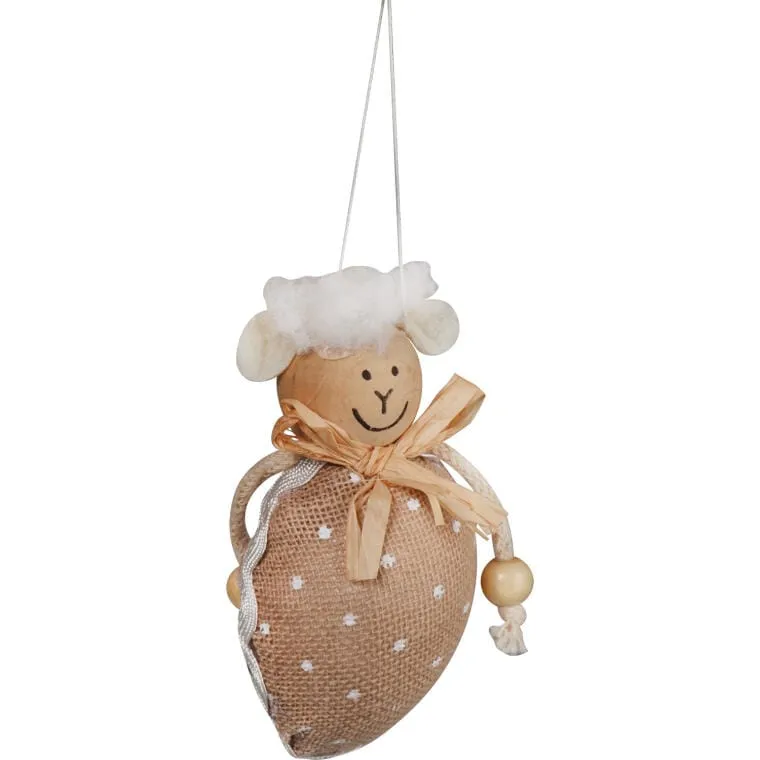 Zestaw 3 Brązowych Baranków Wielkanocnych Do Zawieszenia, 7 cm