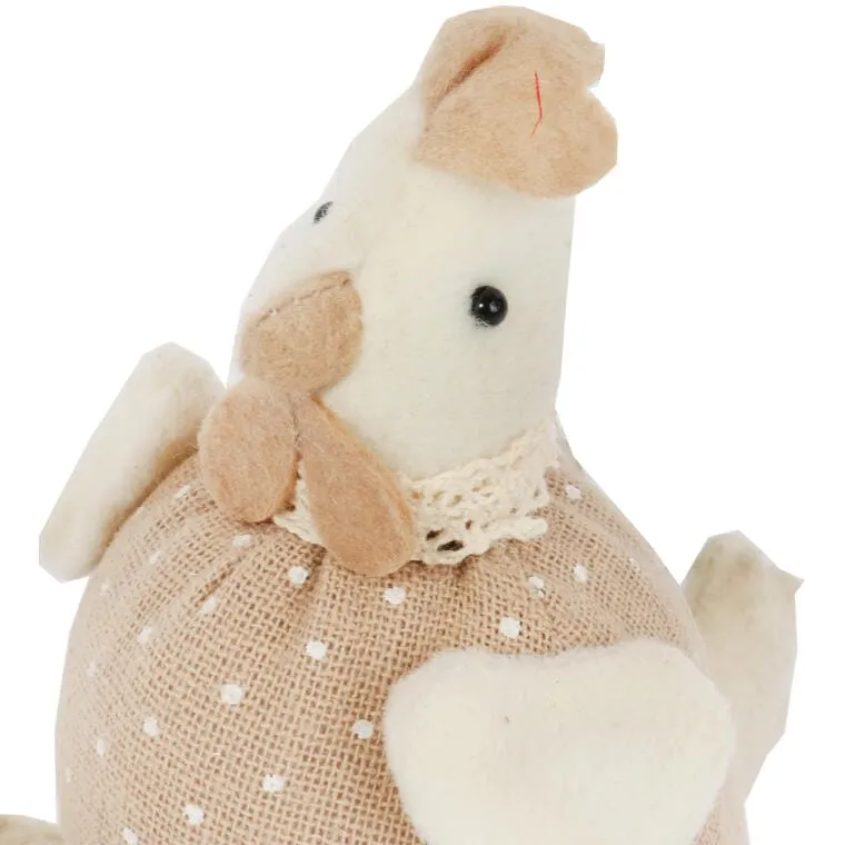 Pluszowa Kura W Kropki - Dekoracja Wielkanocna 12 cm, Kolor Brązowy