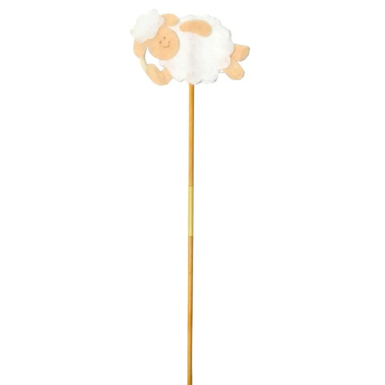 Wielkanocna Figurka Owca Z Filcu - Biały Baranek Na Piku, 26 cm