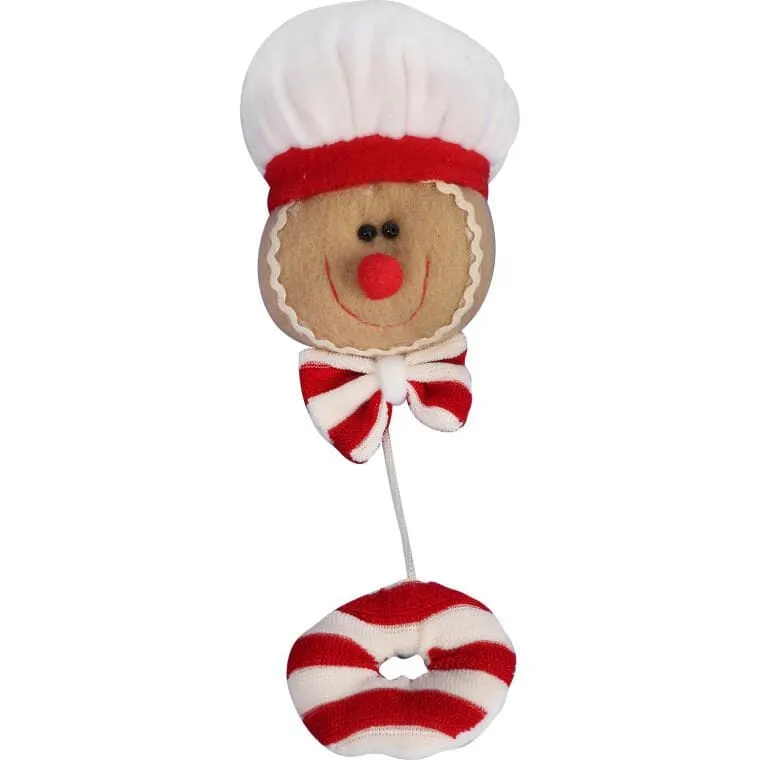 Ozdoba Bożonarodzeniowa Zawieszka PAN PIERNIK Z Materiału 25 cm II - BRĄZOWA