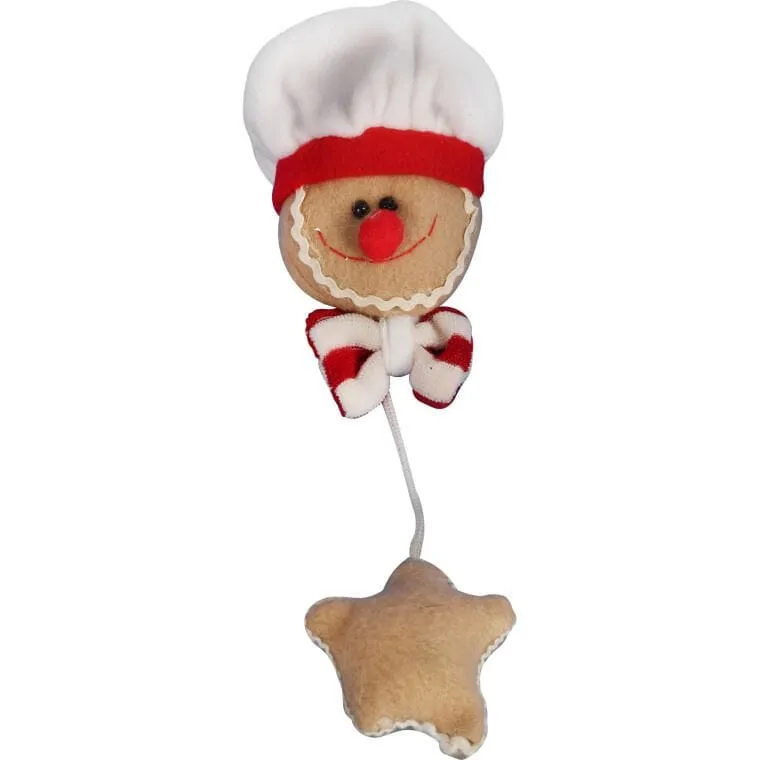 Ozdoba Bożonarodzeniowa Zawieszka PAN PIERNIK Z Materiału 25 cm - BRĄZOWA
